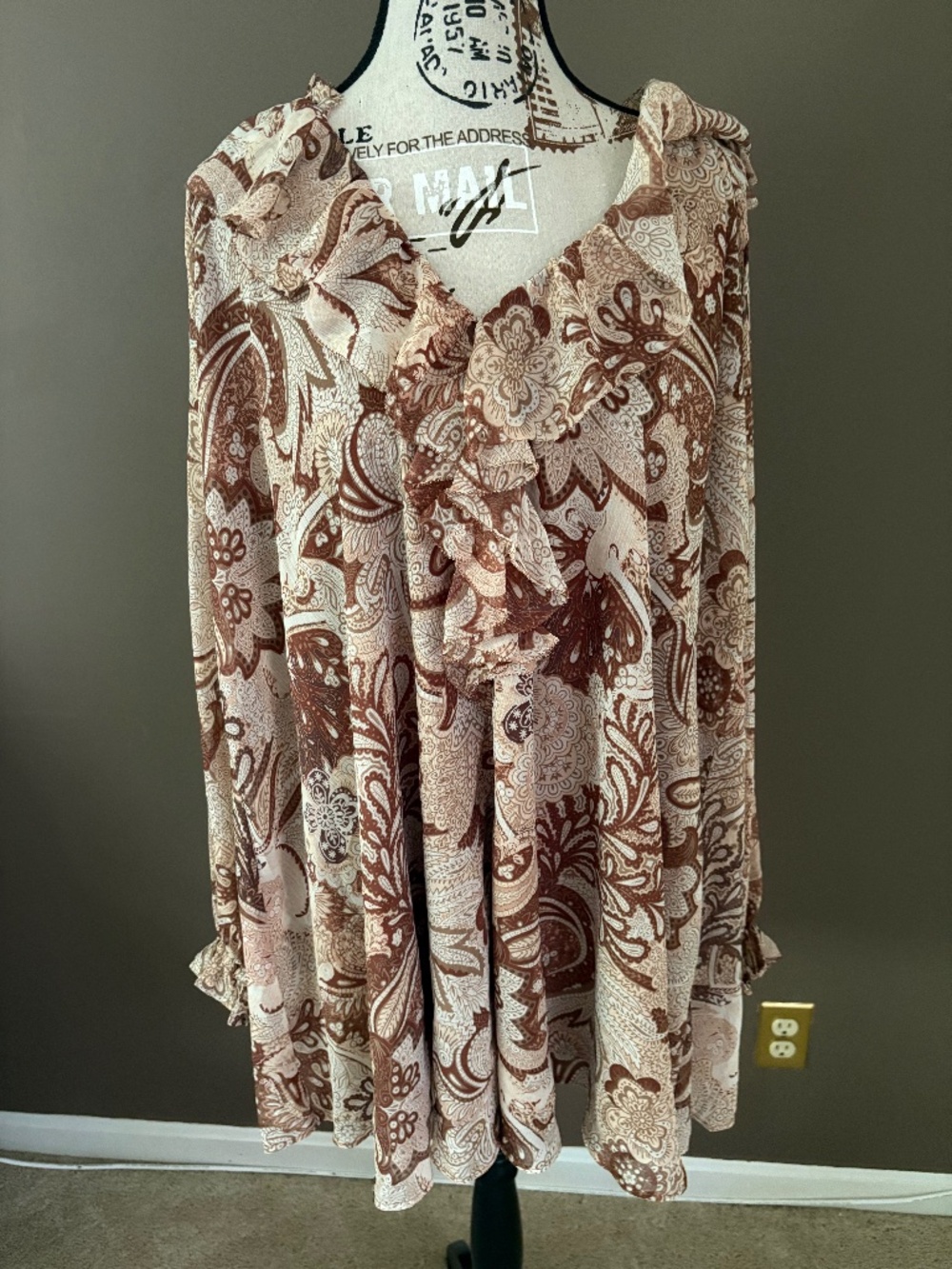 House of Harlow 1960 long sleeve boho flowy mini dress size small